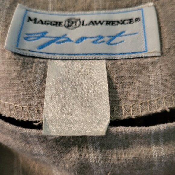 Maggie Lawrence Sport Women's Taupe Stripe & Gingham Skirt & Jacket Suit - 18/20 - Picture 4 of 8